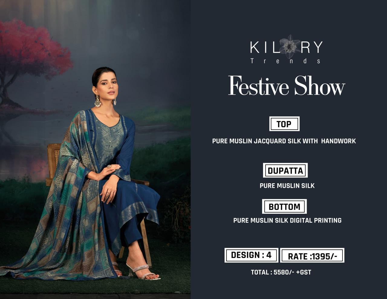Kilory Festive Show catalog unstitched salwar kameez manufacturers in surat
