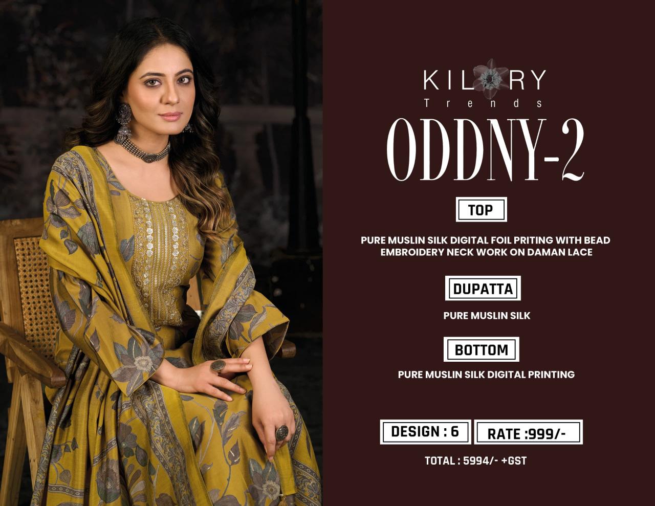 Kilory Oddny vol 2 catalog unstitched salwar kameez wholesalers