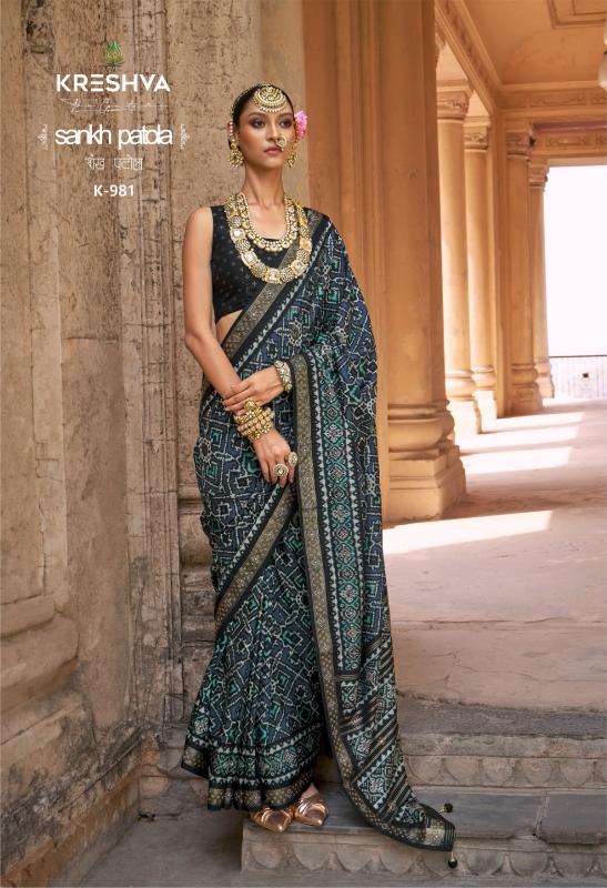 Kreshva Sankh Patola catalog surat fabric sarees