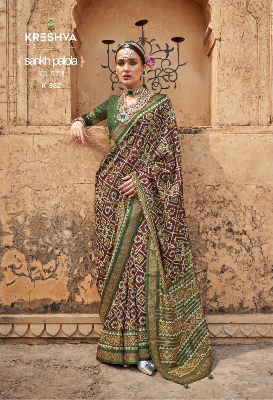 Kreshva Sankh Patola catalog surat fabric sarees
