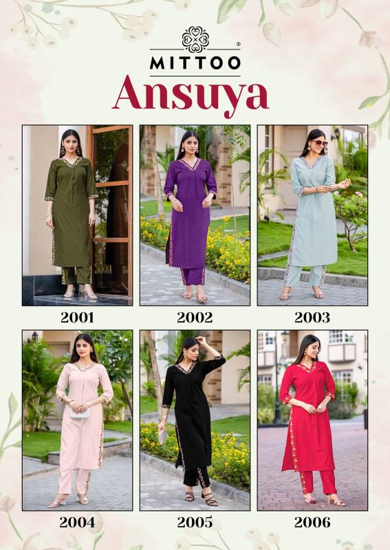 Mittoo Ansuya catalog famous brands for kurtis in india