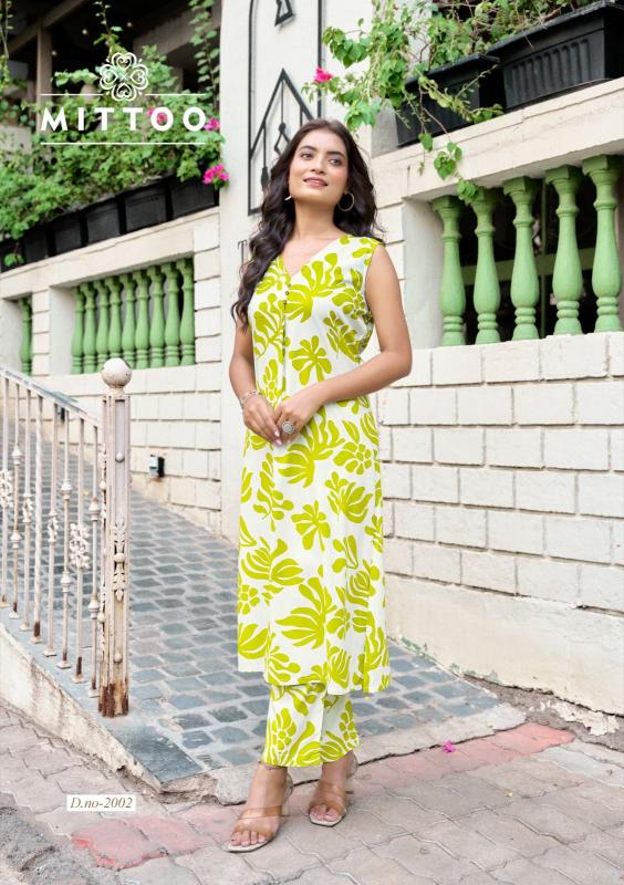 Mittoo Saffron catalog co ord set for women wholesale