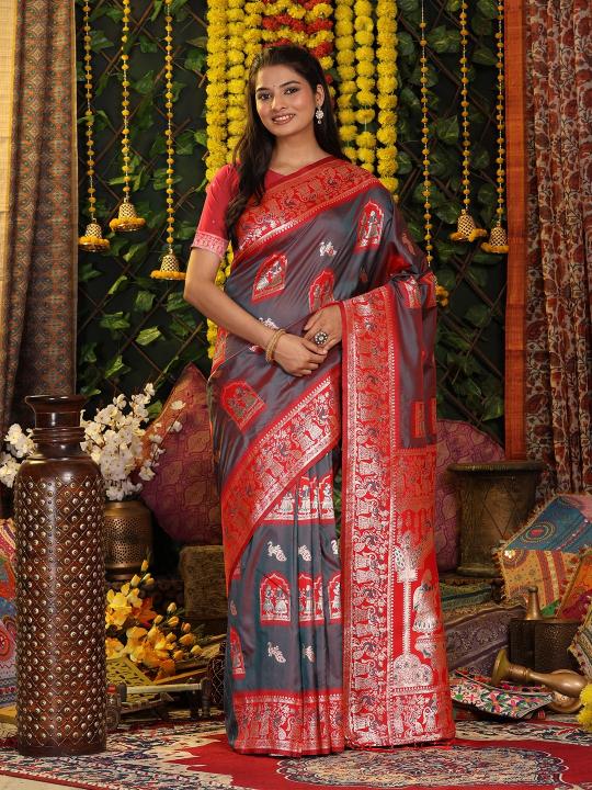 Mridula Silk by astita fancy designer SILK fabric saree wholesale with Fancy latkan 