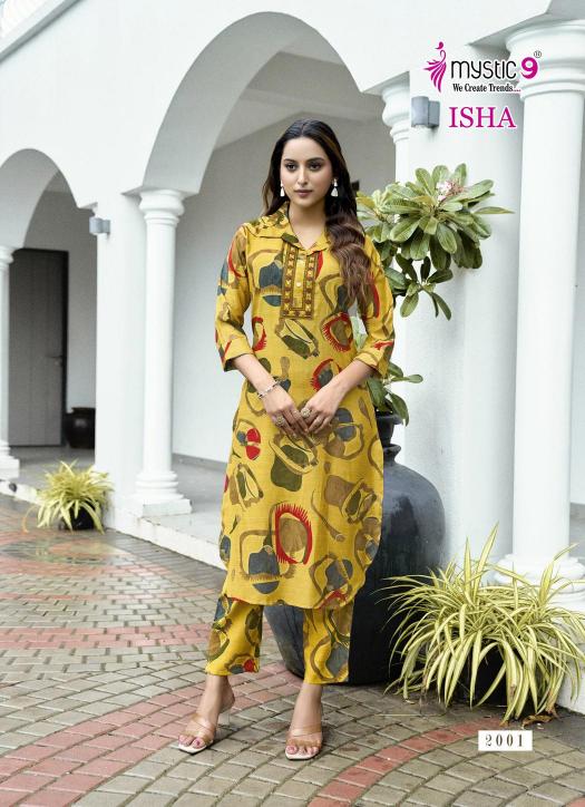 Mystic 9 Isha vol 2 catalog co ord set manufacturers in surat