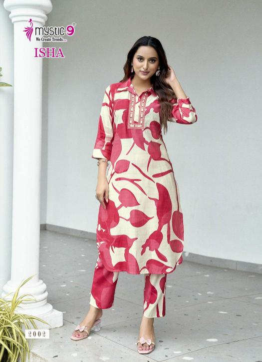 Mystic 9 Isha vol 2 catalog co ord set manufacturers in surat