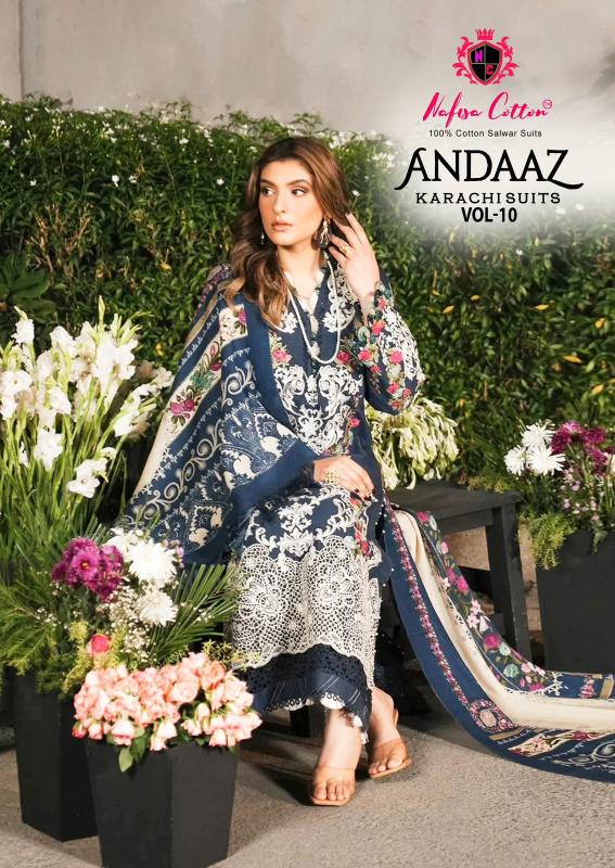 Nafisa Andaaz Karachi Suits vol 10 catalog pakistani suits wholesaler in india