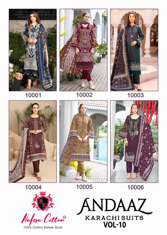 Nafisa Andaaz Karachi Suits vol 10 catalog pakistani suits wholesaler in india