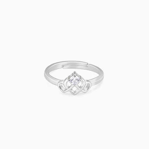 Nitya Chahats Silver Crowning Heart Ring