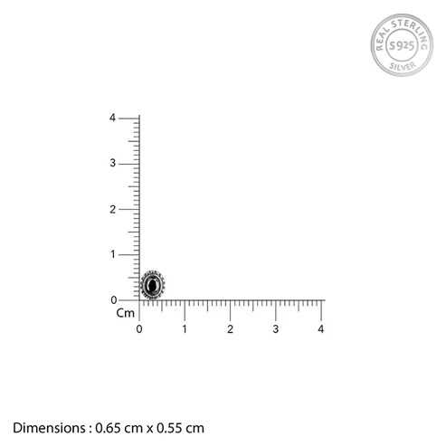 Nitya Oxidised Black Oval Stone Nose Pin