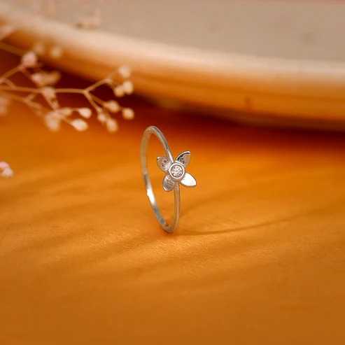 Nitya Silver Beautiful Orchid Ring