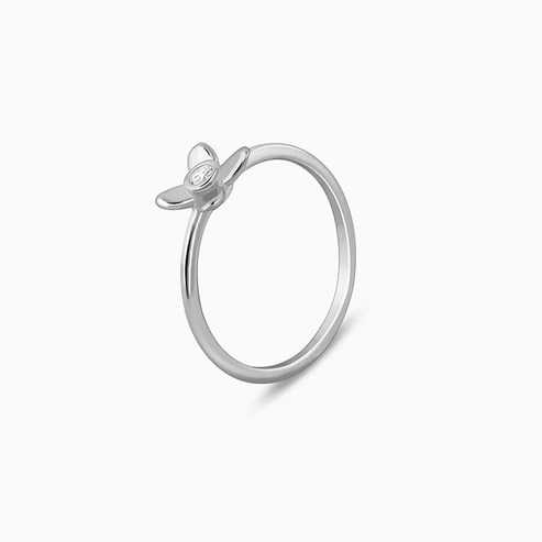 Nitya Silver Beautiful Orchid Ring