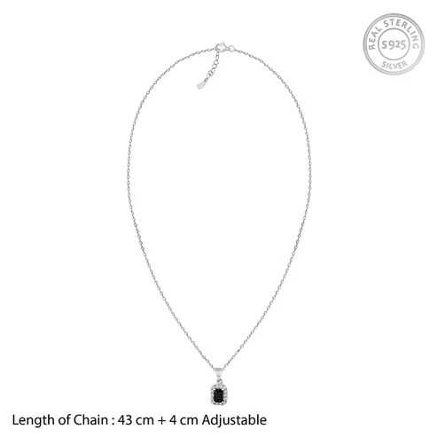 Nitya Silver Black Opulence Pendant With Link Chain