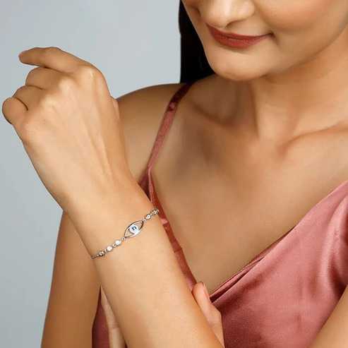 Nitya Silver Chary Eyes Bracelet