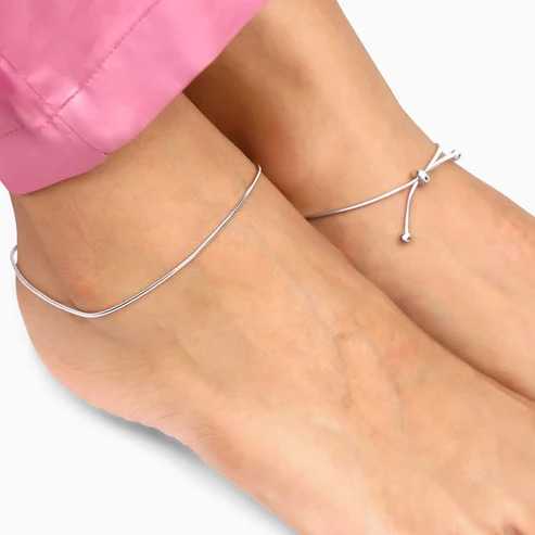 Nitya Silver Classic Slider Anklet