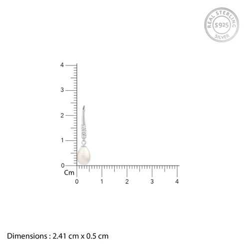 Nitya Silver Drops of Pearl Earrings