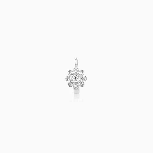 Nitya Silver Floral Fantasy Nose Pin