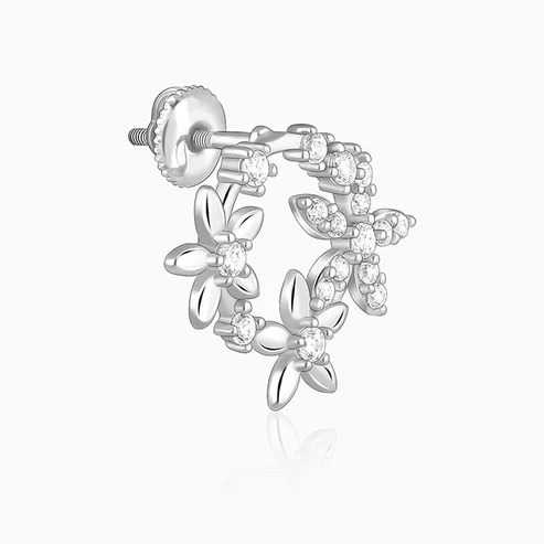 Nitya Silver Flower Wreath Stud Earrings