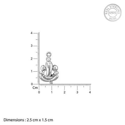 Nitya Silver Ganapathi Pendant with Link Chain For Him