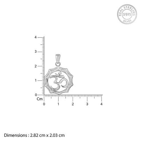 Nitya Silver Graceful Om Pendant With Box Chain For Him