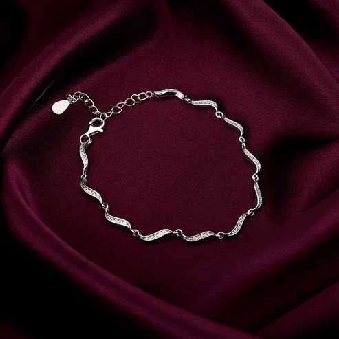 Nitya Silver Graceful Waves Bracelet