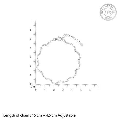 Nitya Silver Graceful Waves Bracelet