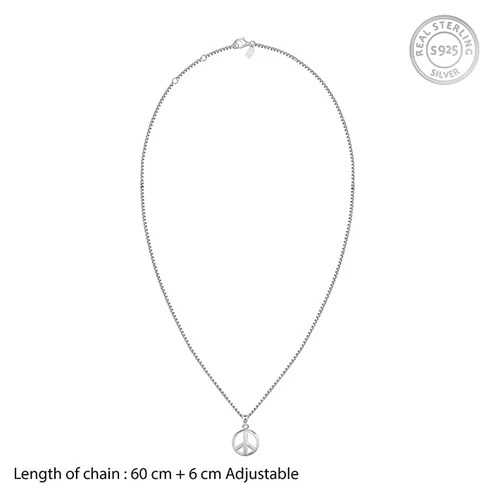 Nitya Silver Heavenly Peace Pendant With Box Chain For Him