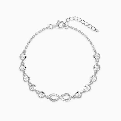 Nitya Silver Infinity Linked Bracelet