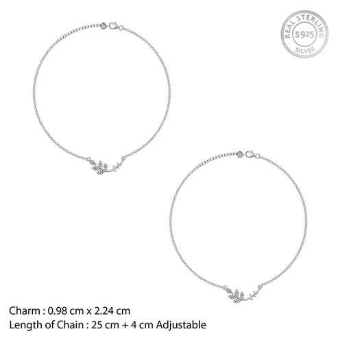 Nitya Silver Ivy Anklet