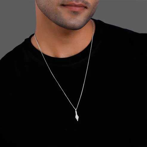 Nitya Silver Kite Pendant with Box Chain For Him 