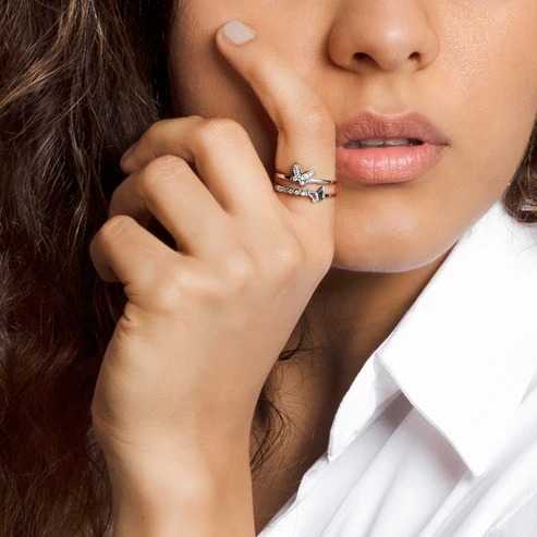 Nitya Silver Layered Butterfly Ring