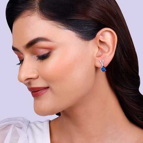 Nitya Silver Midnight Blue Earrings