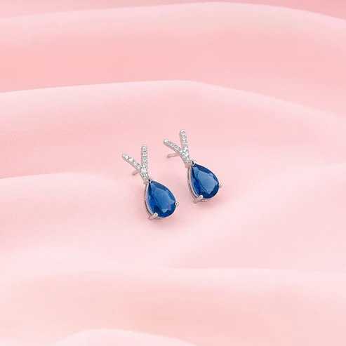 Nitya Silver Midnight Blue Earrings