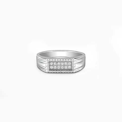 Nitya Silver Modern Simplicity Ring For Him 