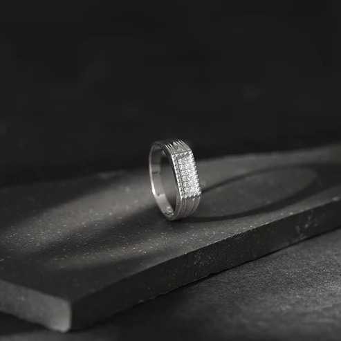 Nitya Silver Modern Simplicity Ring For Him 