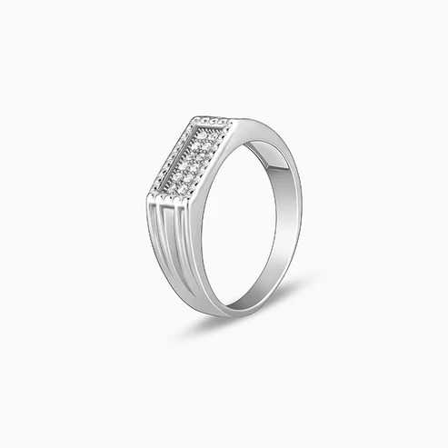 Nitya Silver Modern Simplicity Ring For Him 