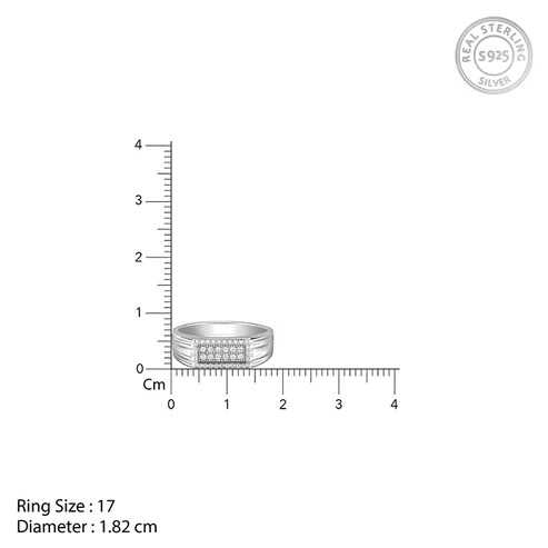 Nitya Silver Modern Simplicity Ring For Him 