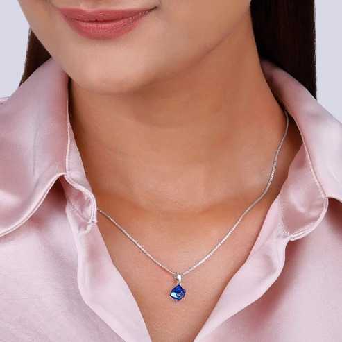 Nitya Silver Mystic Prism Pendant with Box Chain