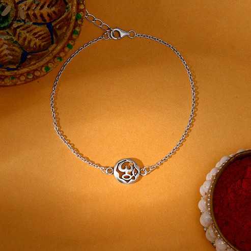 Nitya Silver Om Sphere Bracelet Rakhi