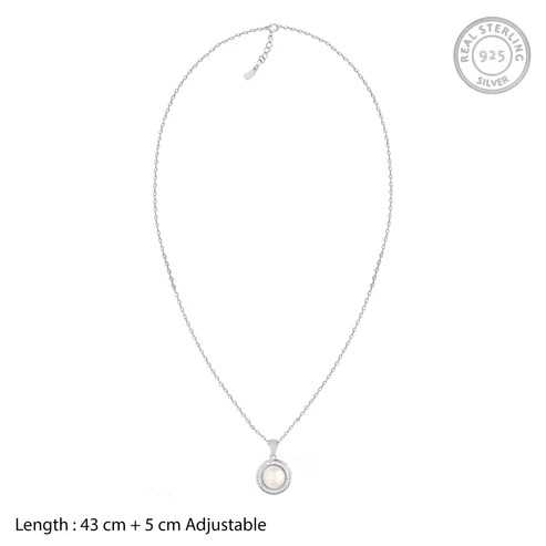 Nitya Silver Pearl Pendant with Link Chain