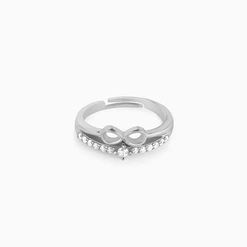 Nitya Silver Precious Heart Ring 