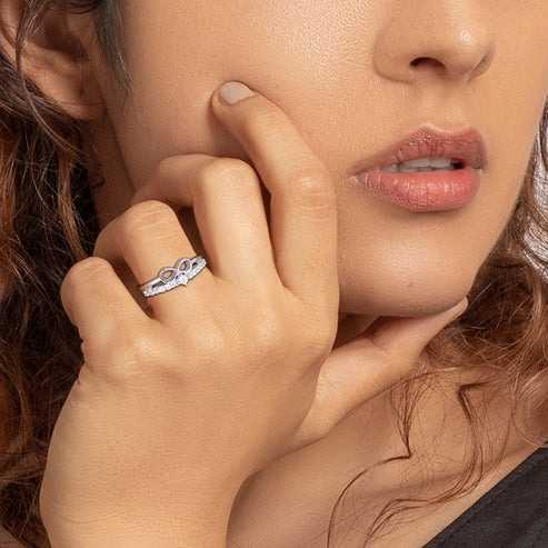 Nitya Silver Precious Heart Ring 