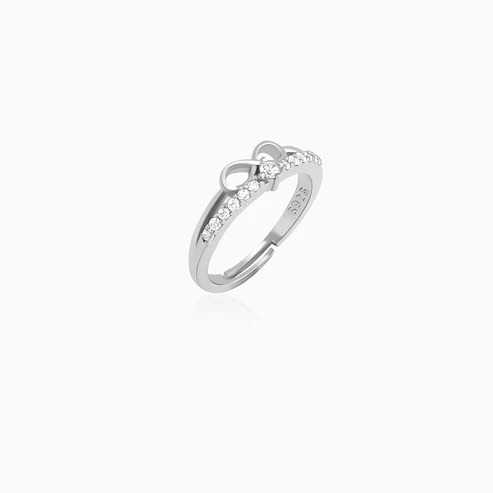 Nitya Silver Precious Heart Ring 