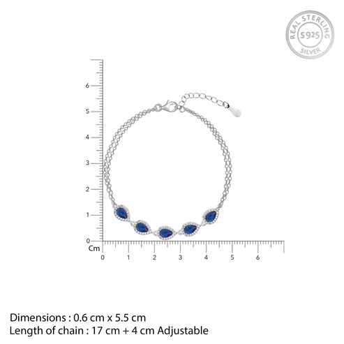Nitya Silver Royal Blue Drop Bracelet