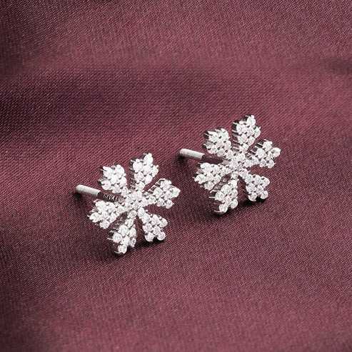 Nitya Silver Snowflake Earrings
