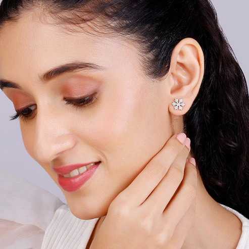 Nitya Silver Snowflake Earrings