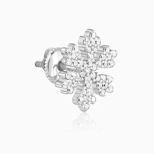 Nitya Silver Snowflake Earrings