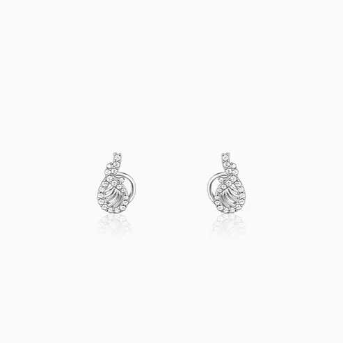 Nitya Silver Wave Knot Earrings