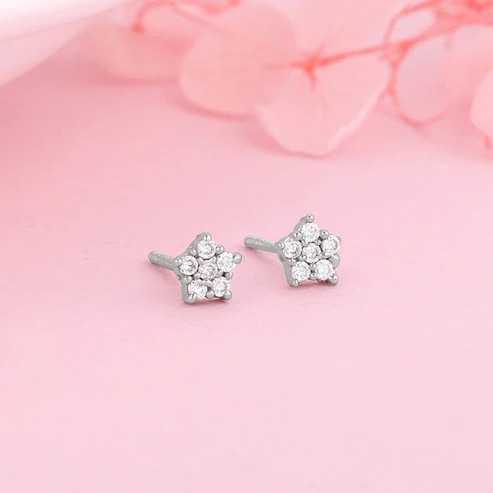 Nitya Silver Zircon Constellation Earrings 