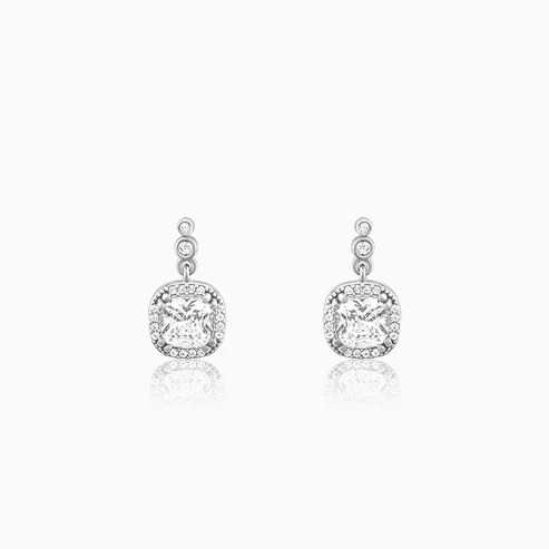 Nitya Silver Zircon Halo Earrings