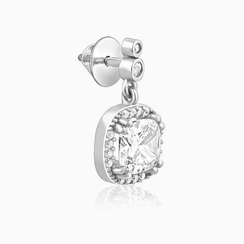 Nitya Silver Zircon Halo Earrings